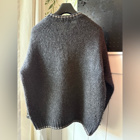 Men's LL Bean Classic Wool Blend Henley Sweater Large - Dark Gray - Picture 2 of 11